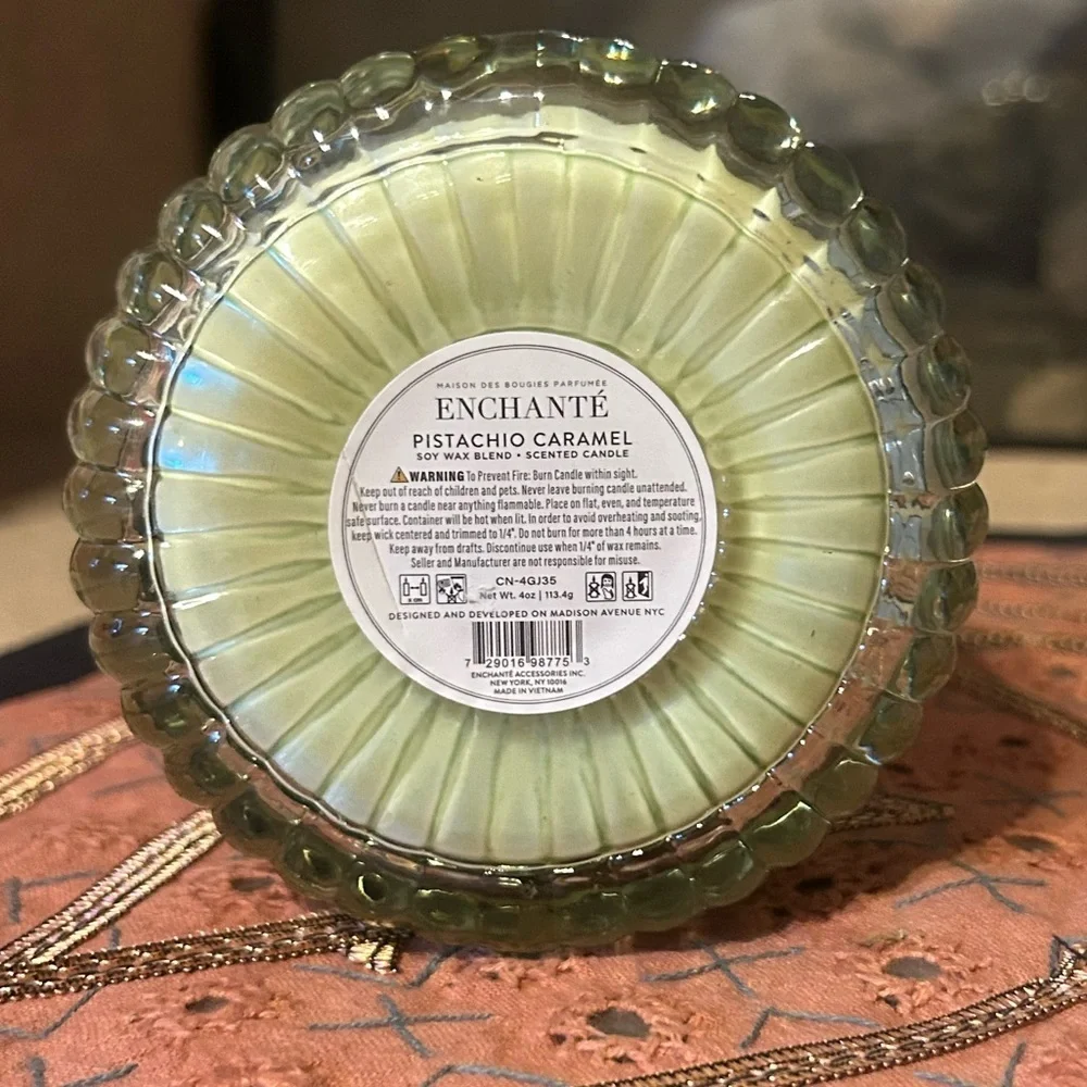 Enchante Pistachio Caramel Scented Candle 4oz